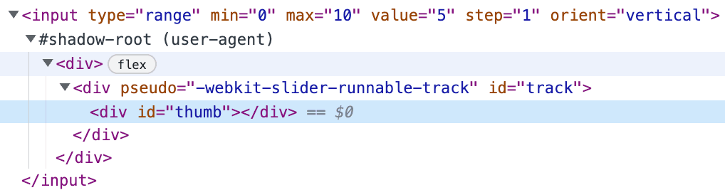 Range component shadow dom structure